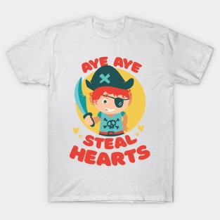 Cute Pirate Valentines Steal Hearts T-Shirt